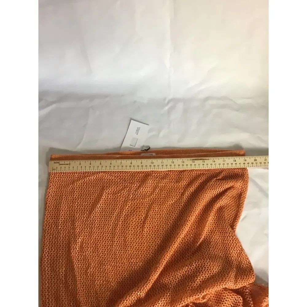 Future Collective Skirt Sz. XXL Orange sparkle Midi Knit Crochet Swim Coverup